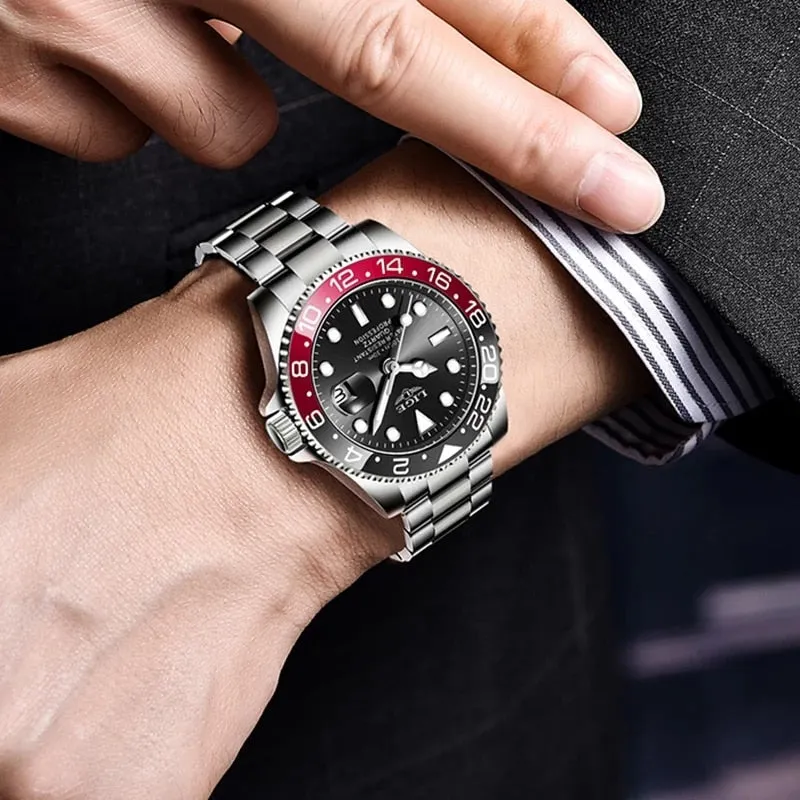 2022 New LIGE Mens Watches Fashion Business Waterproof Quartz Wrist Watch Men Top Brand Luxury Stainless Steel Sport Clock Male