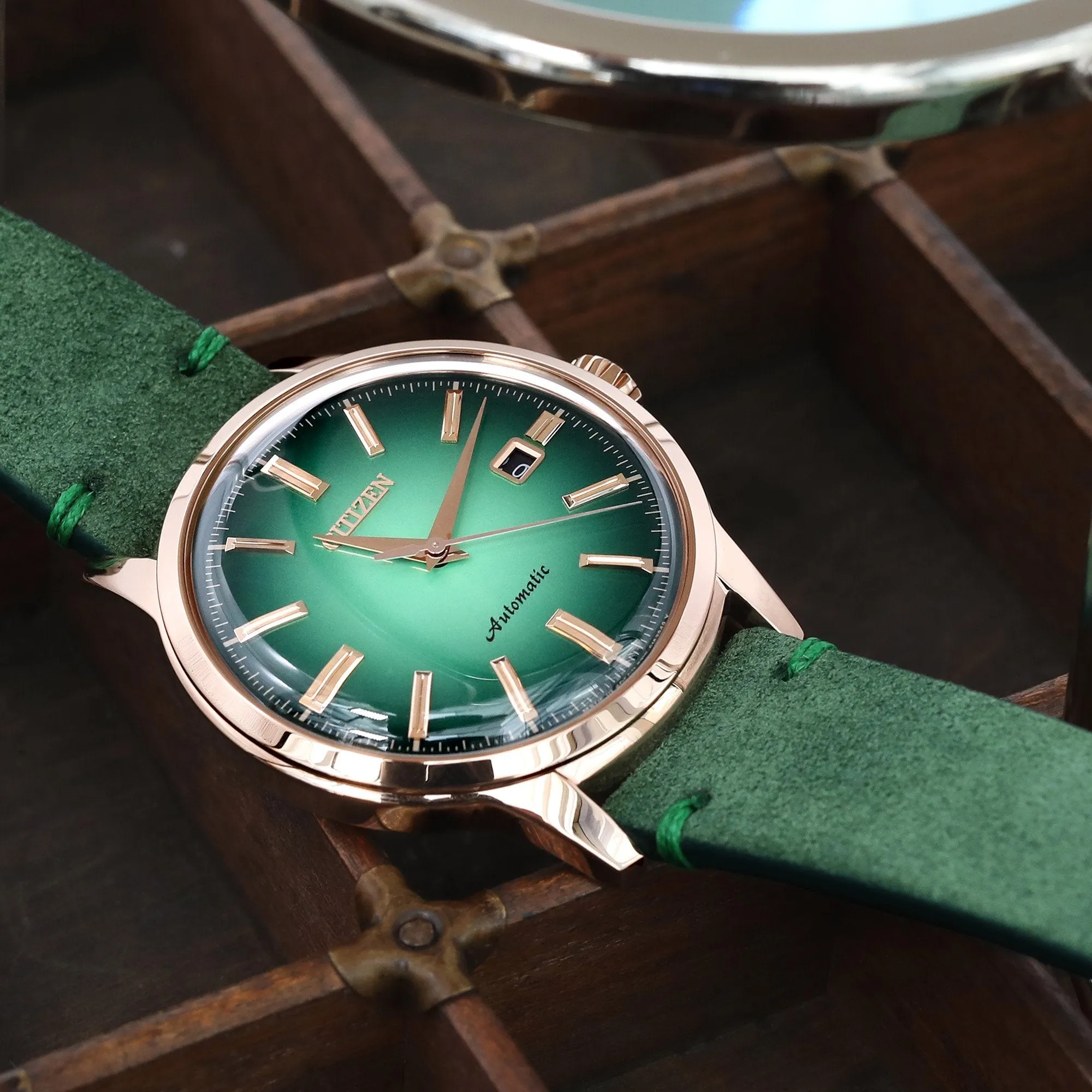 20mm Emerald Green Quick Release Italian Suede Leather Watch Strap, Green St.