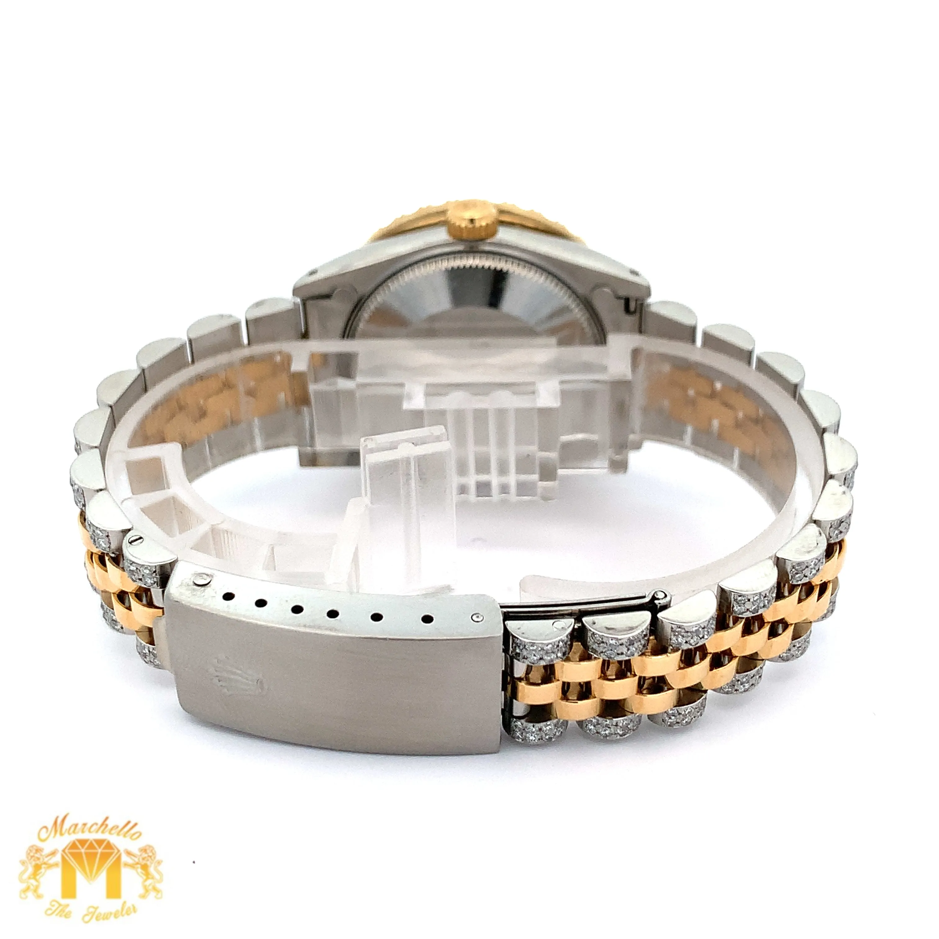 31mm Rolex Watch with Two-Tone Jubilee Diamond Bracelet (custom diamond bezel)