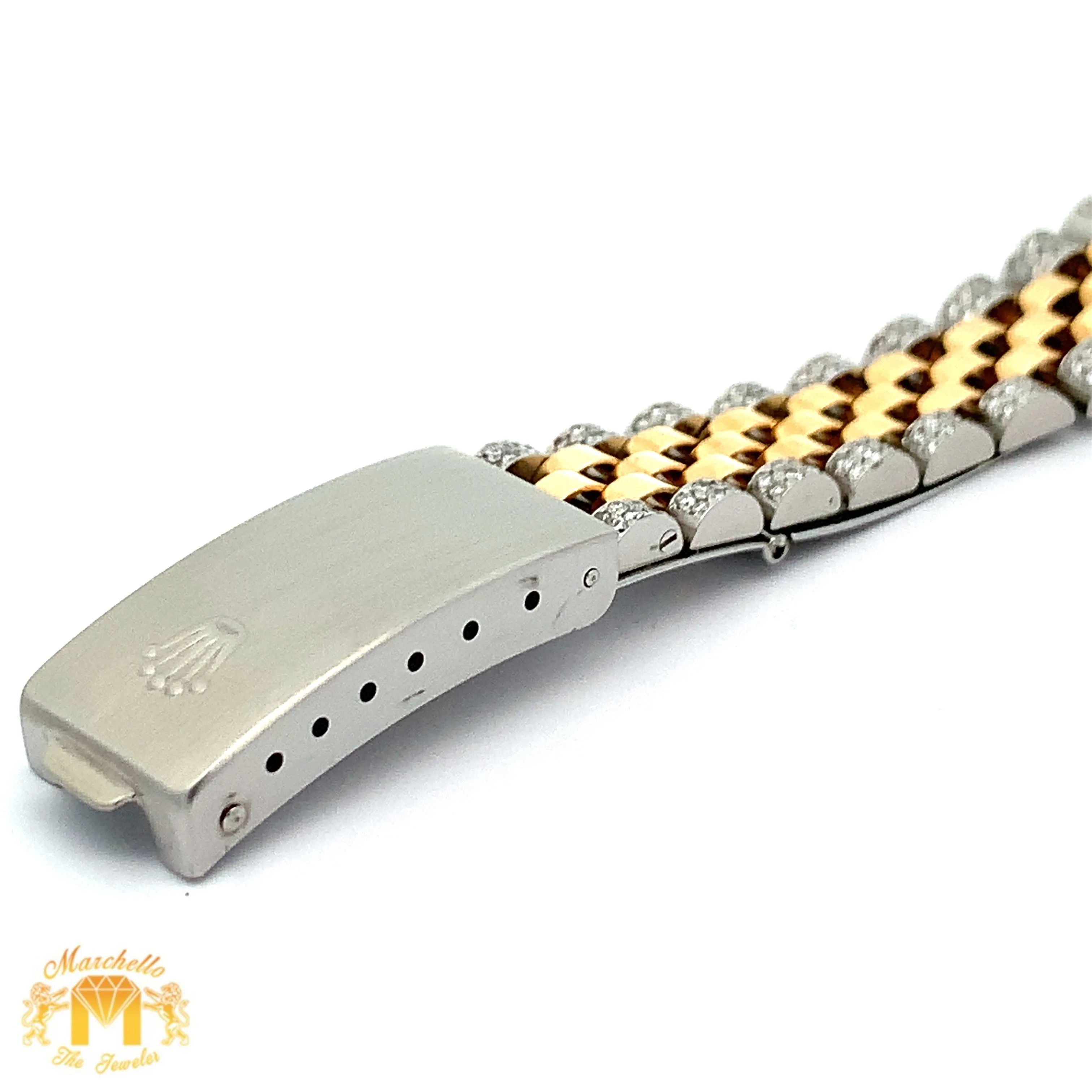 31mm Rolex Watch with Two-Tone Jubilee Diamond Bracelet (custom diamond bezel)