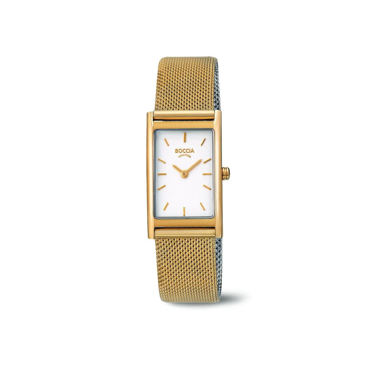 3304-03 - Ladies Titanium Gold Square Dial Watch