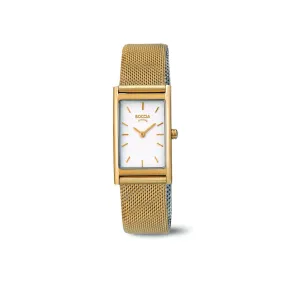 3304-03 - Ladies Titanium Gold Square Dial Watch