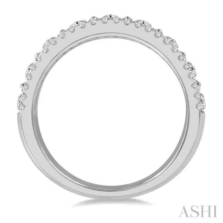 3/4 ctw Fusion Baguette and Round Cut Diamond Fashion Band in 14K White Gold