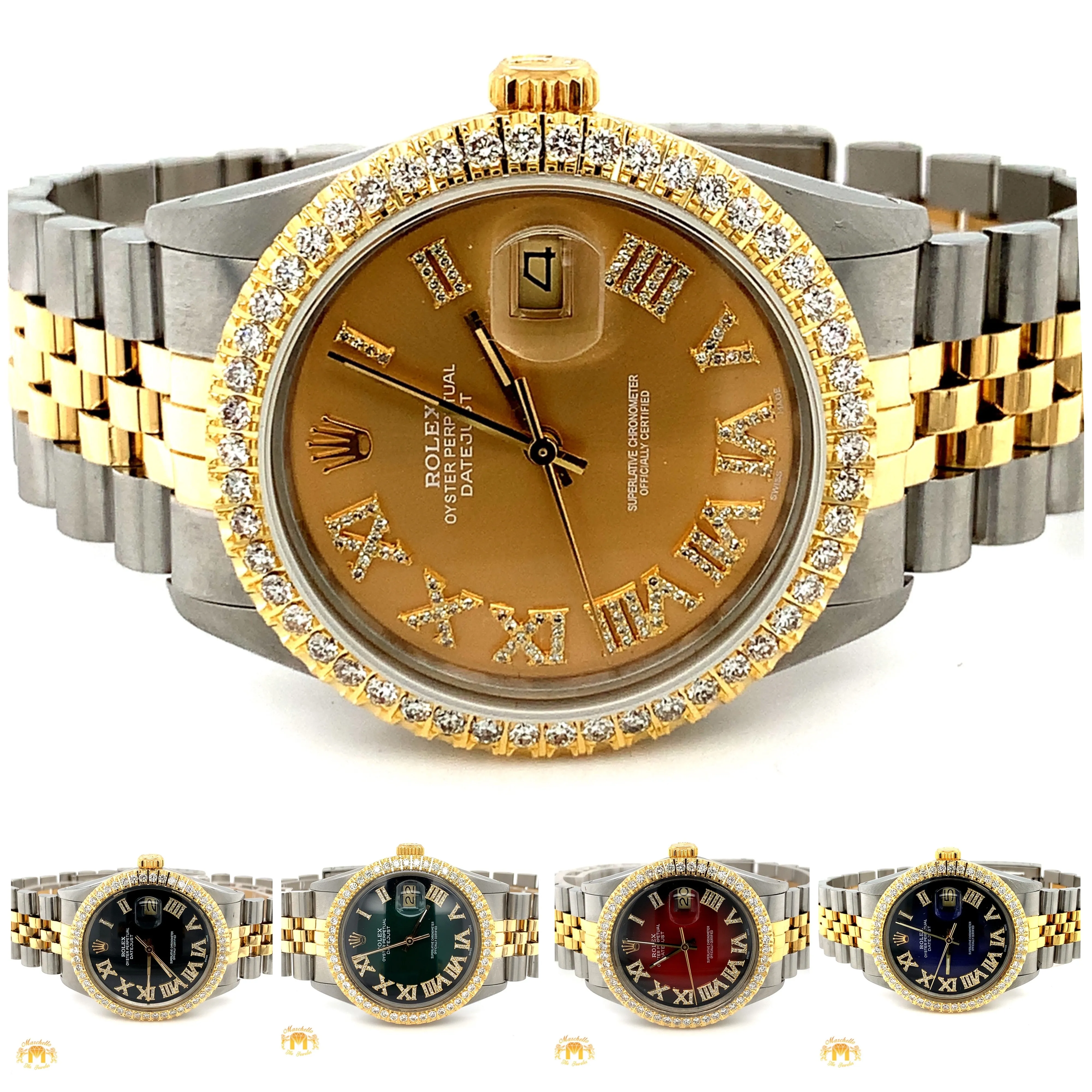 36mm Rolex Datejust Watch with two-tone Jubilee Bracelet(various color dials)