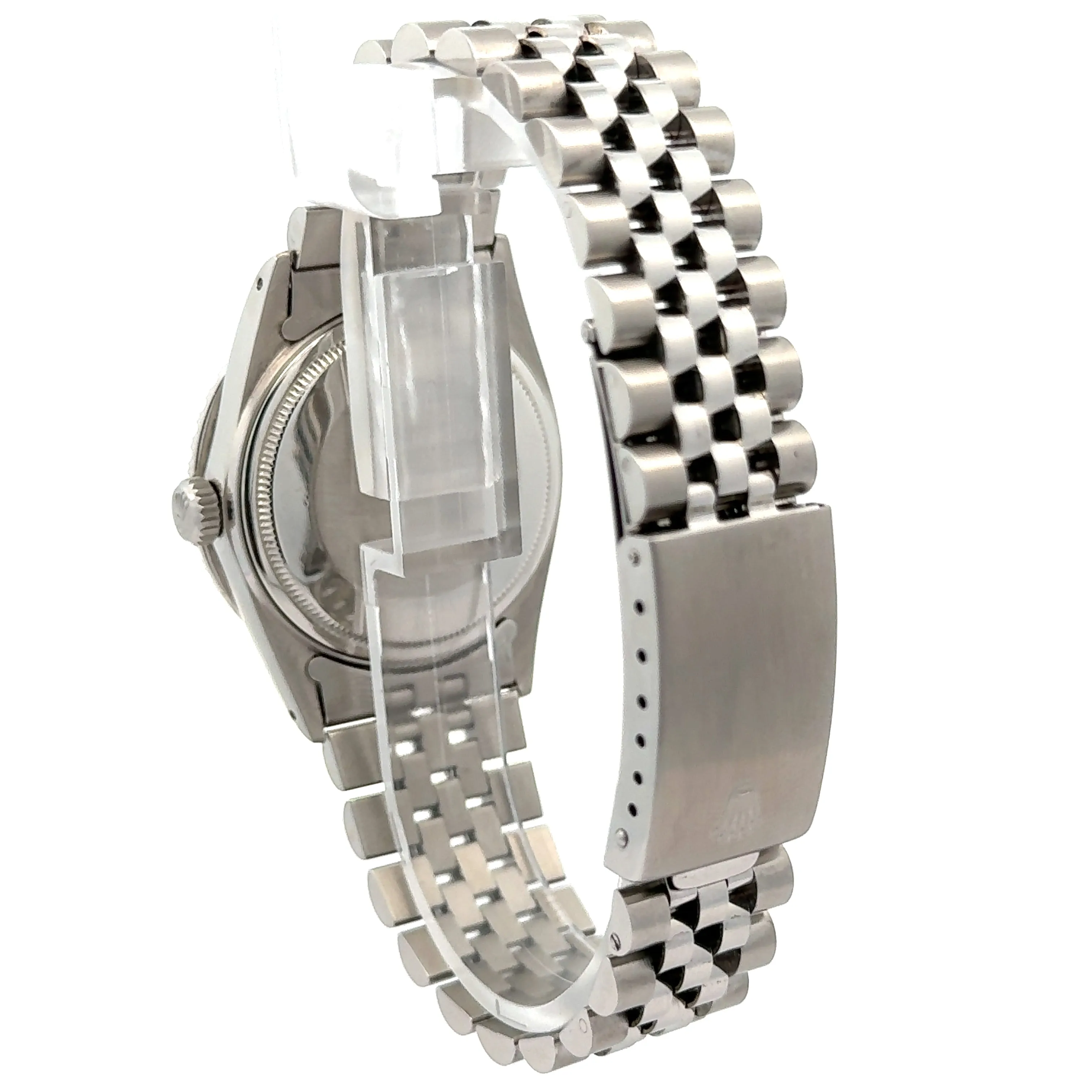 36mm Rolex Diamond Watch with Stainless Steel Jubilee Bracelet (diamond red dial and diamond bezel)