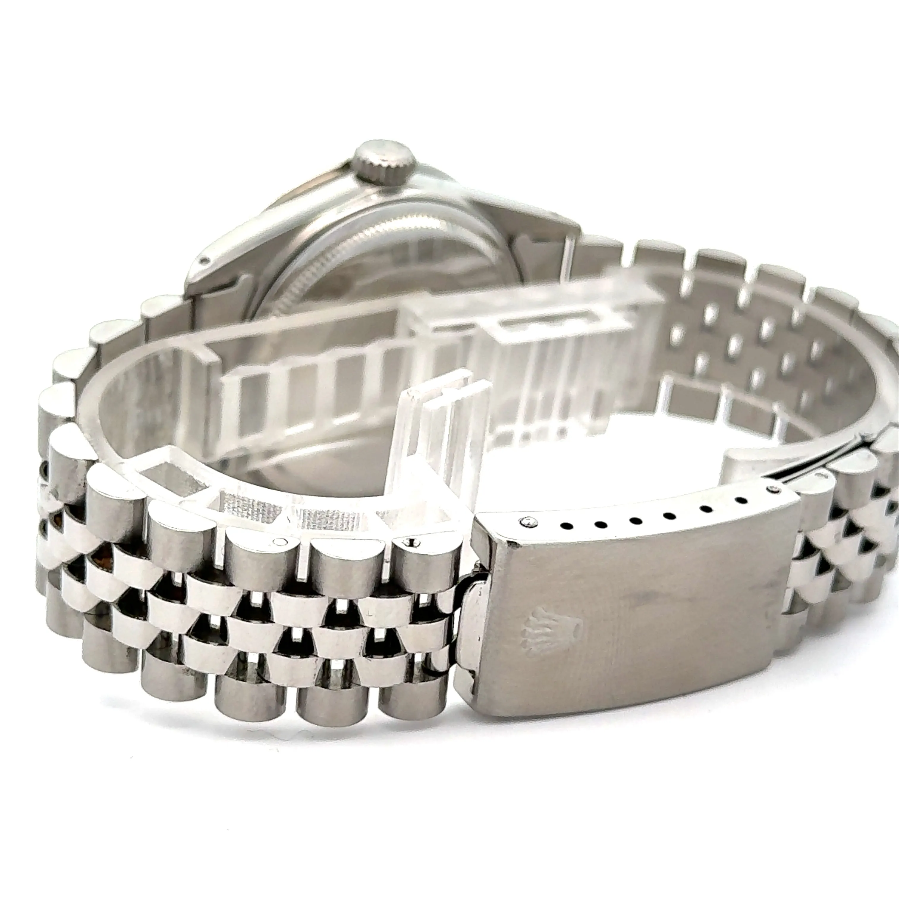 36mm Rolex Diamond Watch with Stainless Steel Jubilee Bracelet (diamond red dial and diamond bezel)