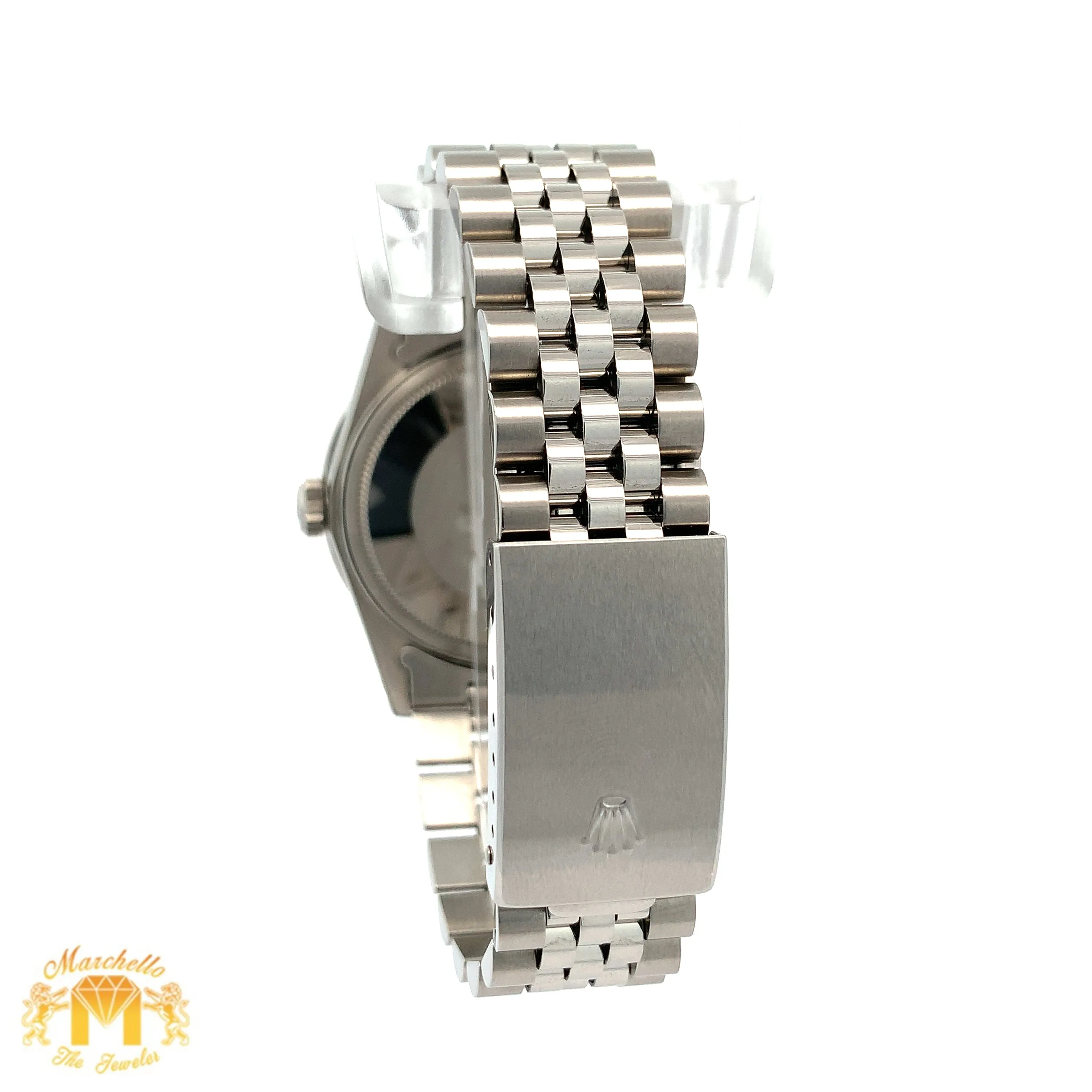 36mm Rolex Diamond Watch with Stainless Steel Jubilee Bracelet