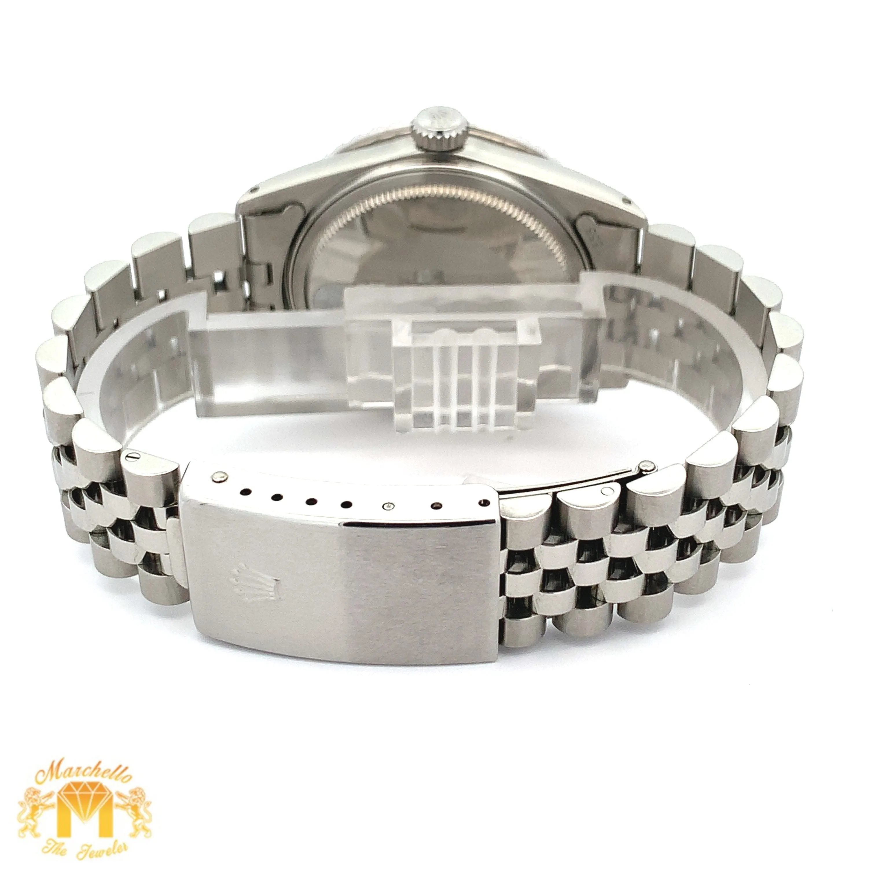36mm Rolex Diamond Watch with Stainless Steel Jubilee Bracelet