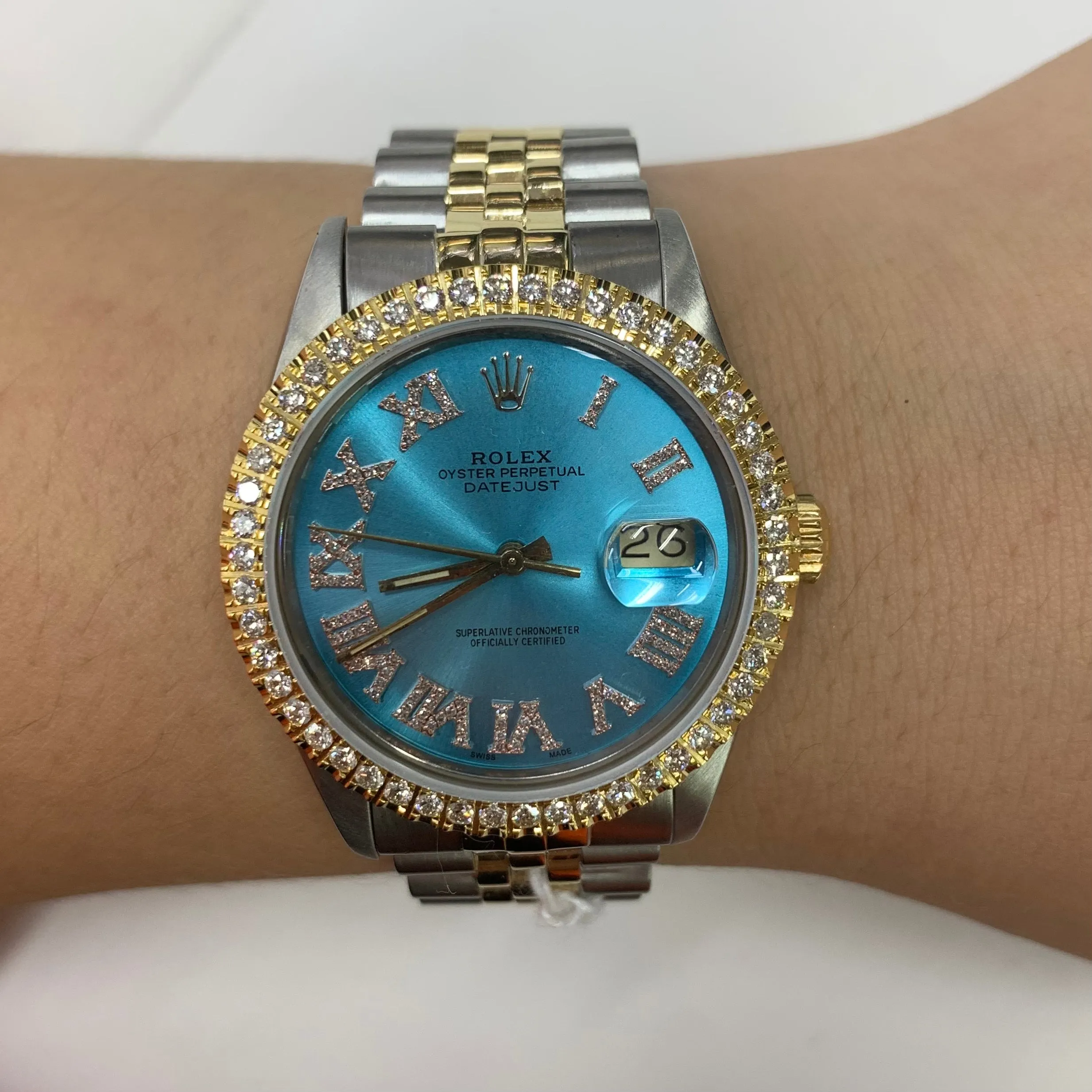 36mm Rolex Diamond Watch with Two-tone Jubilee Bracelet