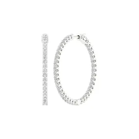 4 Carat Round Lab Grown Diamond 14K Gold Inside Out Hoop Earrings