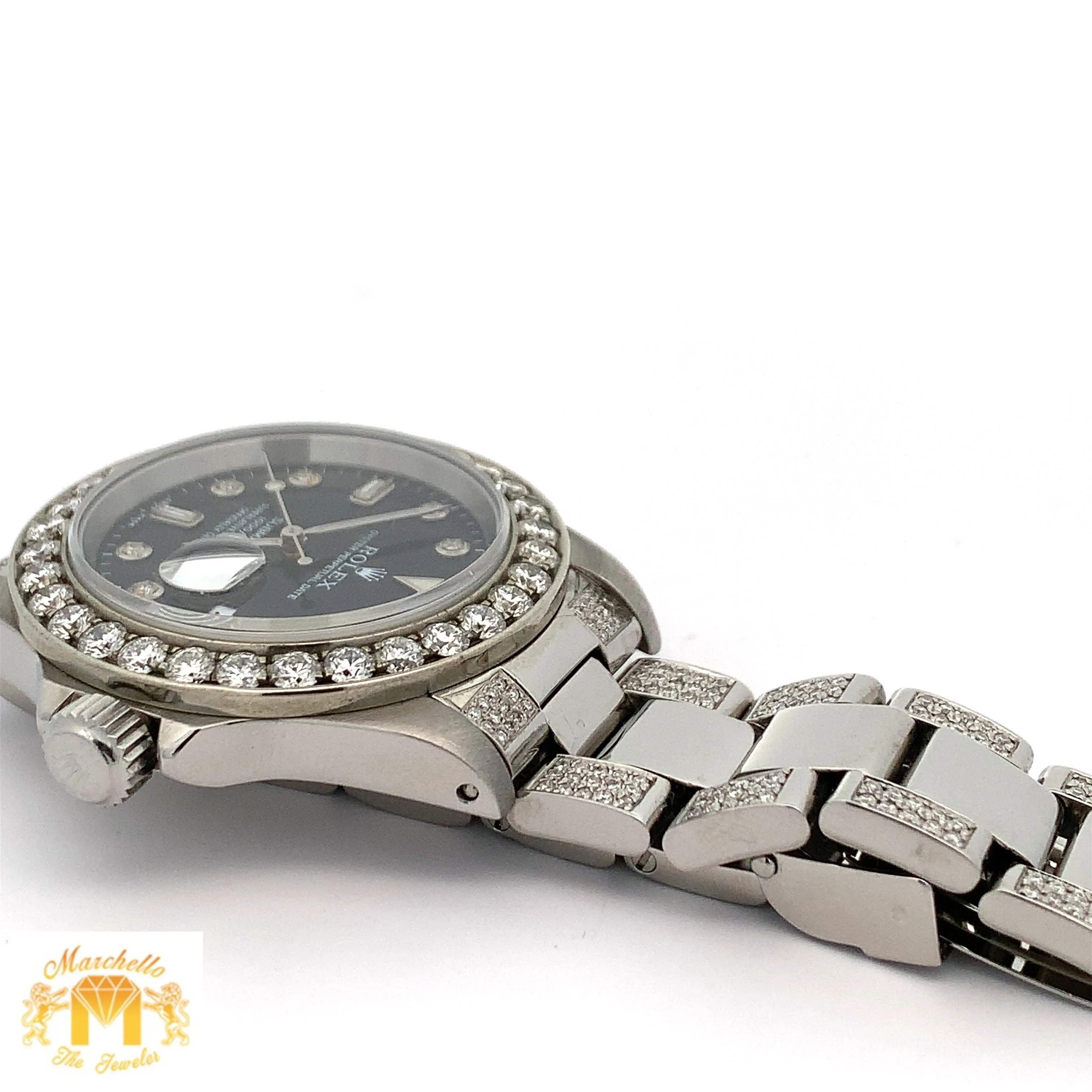 40mm Rolex Watch with Stainless Steel Oyster Diamond Bracelet