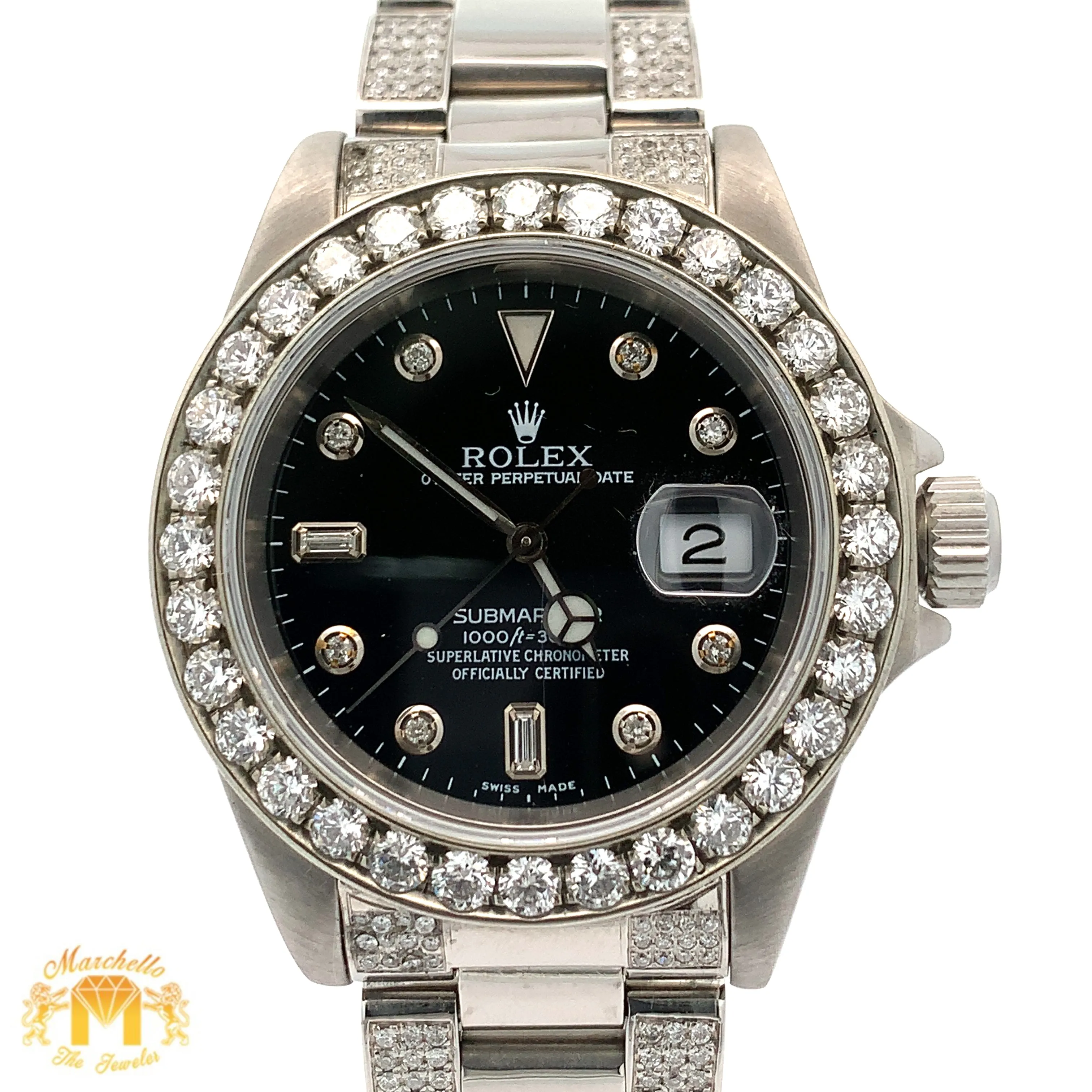 40mm Rolex Watch with Stainless Steel Oyster Diamond Bracelet