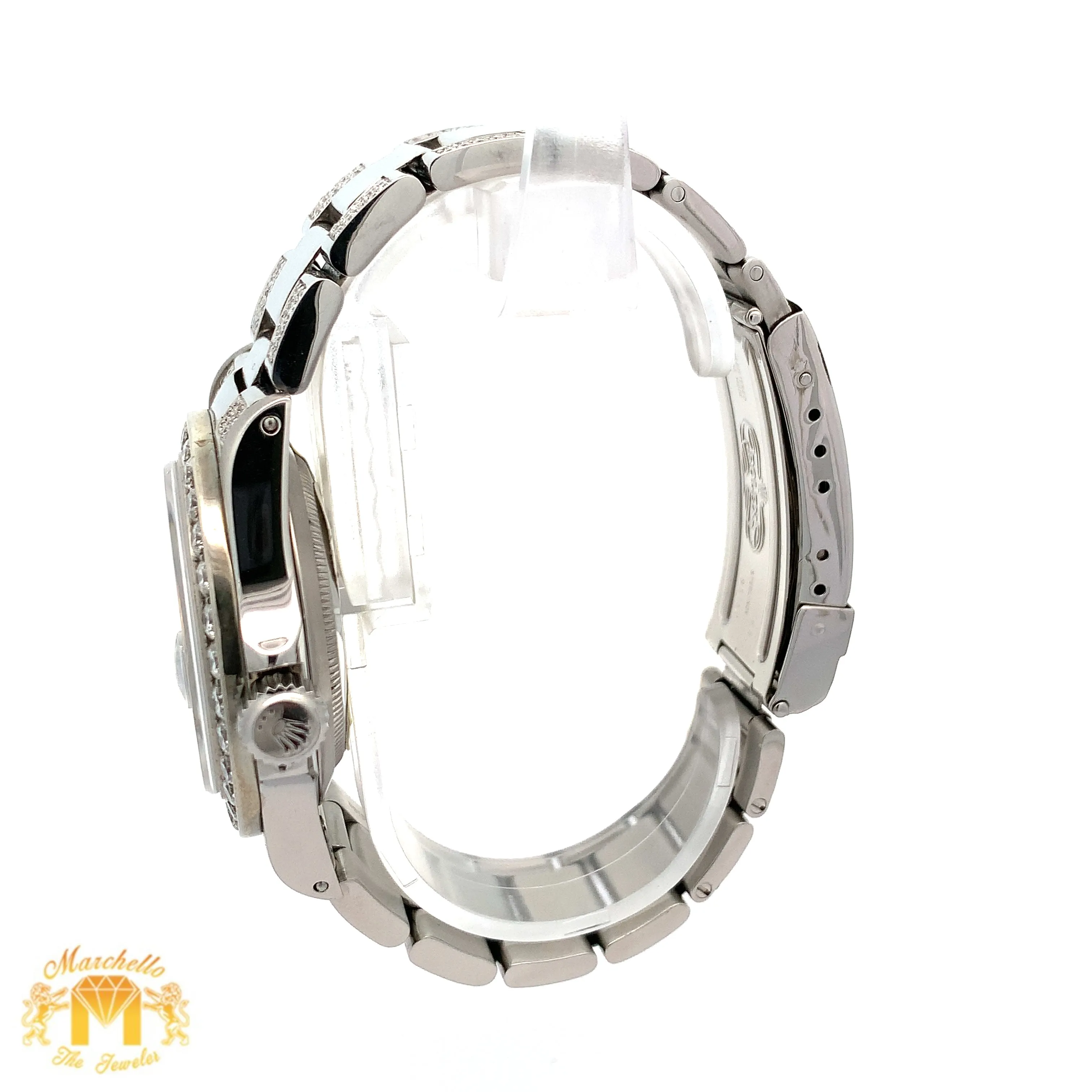 40mm Rolex Watch with Stainless Steel Oyster Diamond Bracelet