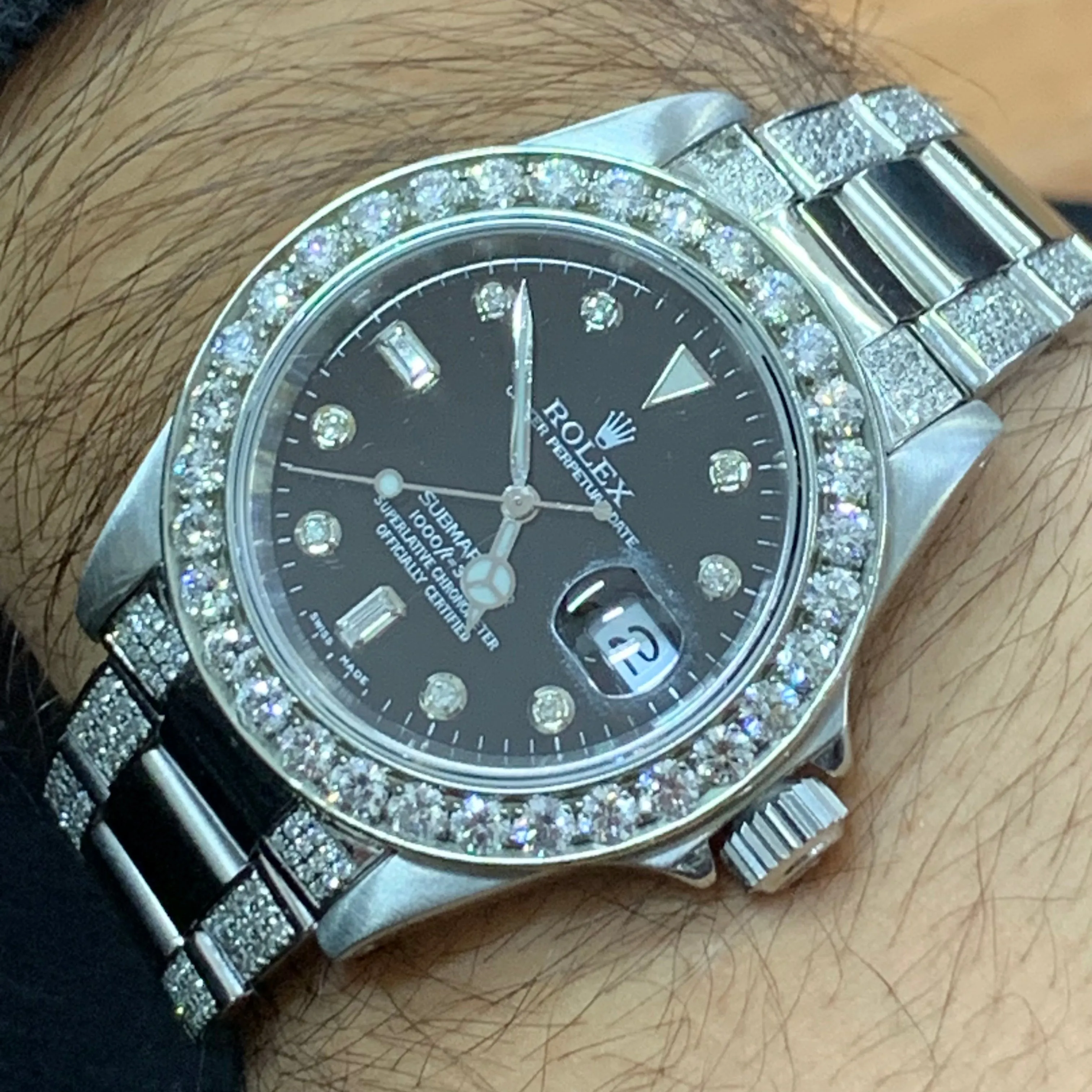 40mm Rolex Watch with Stainless Steel Oyster Diamond Bracelet