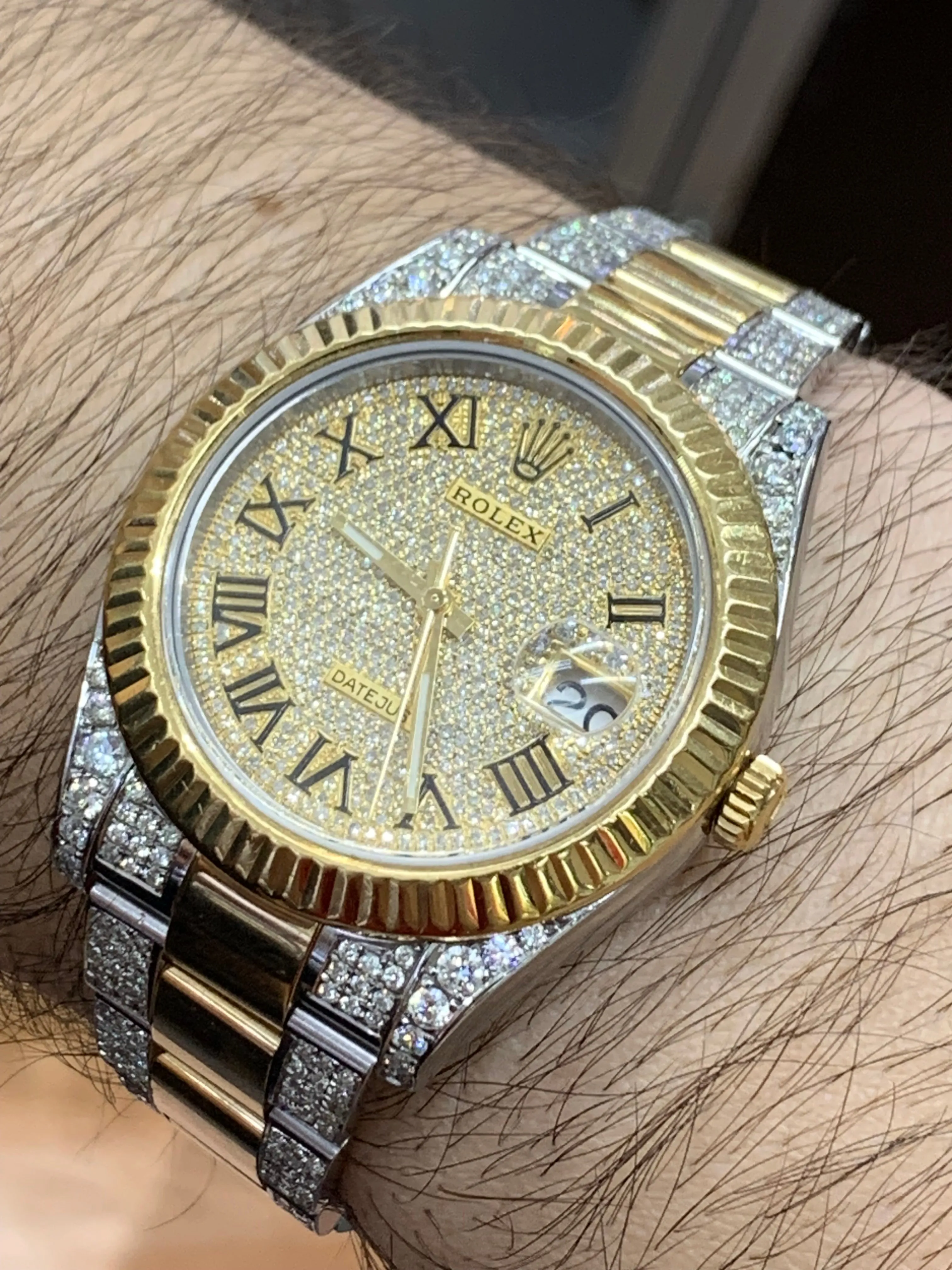 41mm Rolex Diamond Watch with Two-Tone Oyster Bracelet