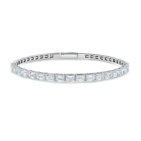 5 1/10ctw Emerald Lab Grown Diamond White Gold Bracelet