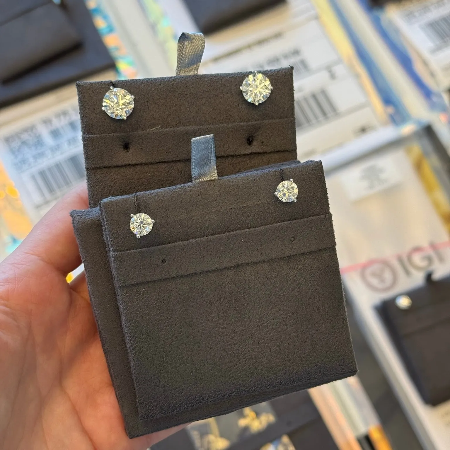 6ctw Lab Diamond Studs (PAIR) - IGI Certified
