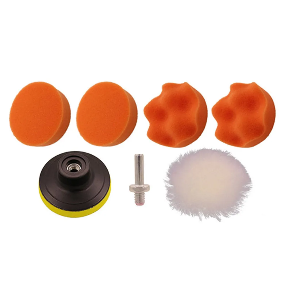 7pcs/Set Car Foam Polishing Pads Kit Buffing Polishing Waxing Foam Sponge Set Car Cleaning Pads(Not Included Drill)