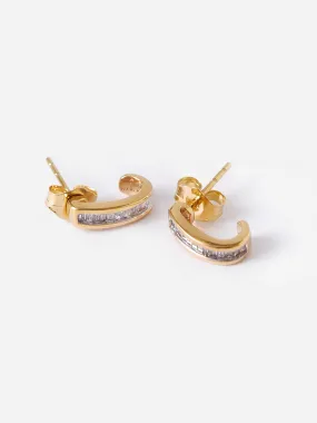 Adina Reyter Women's Heirloom Baguette J Hoop Earrings