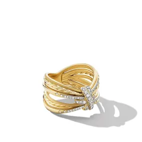 Angelika Maltese Ring in 18K Yellow Gold with Pavé Diamonds