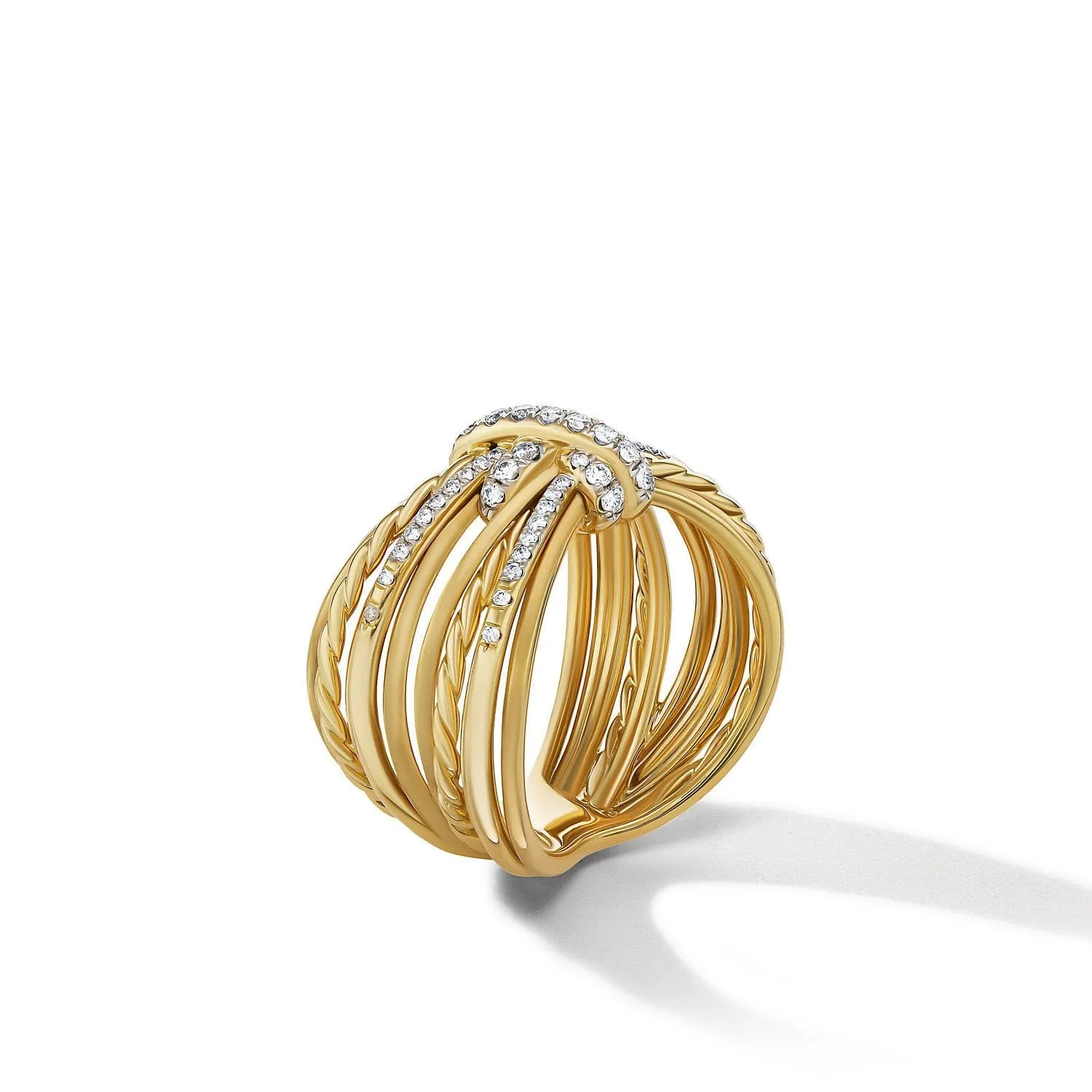 Angelika Maltese Ring in 18K Yellow Gold with Pavé Diamonds