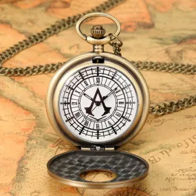 Antique Vintage Bronze Steampunk Quartz Pocket Watch