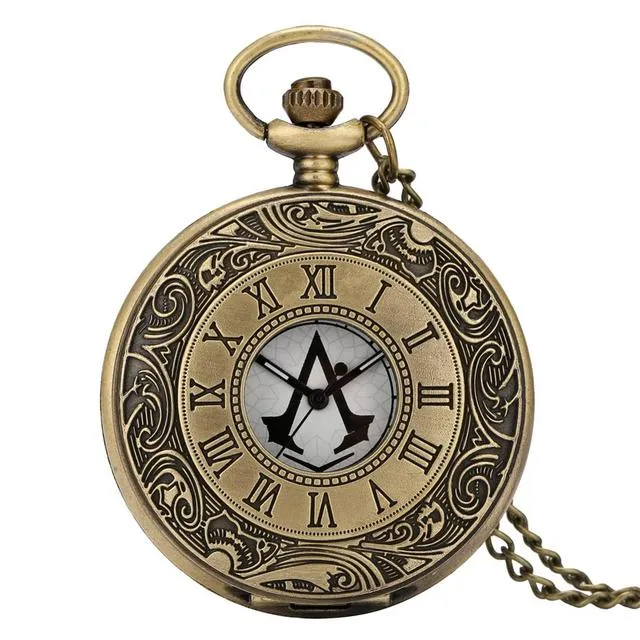 Antique Vintage Bronze Steampunk Quartz Pocket Watch