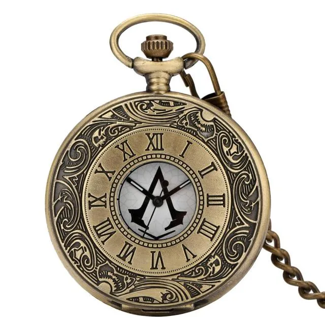 Antique Vintage Bronze Steampunk Quartz Pocket Watch
