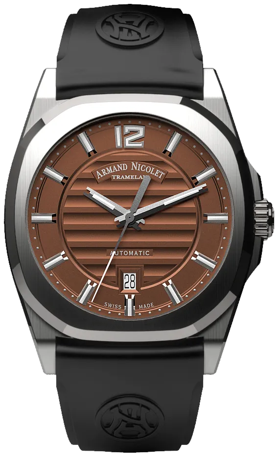Armand Nicolet Men's Watch J09 Date 41mm Brown A660AAA-MR-GG4710N