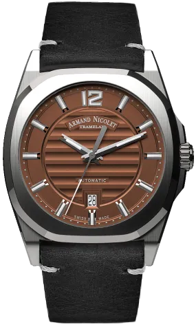 Armand Nicolet Men's Watch J09 Date 41mm Brown A660AAA-MR-PK4140NR