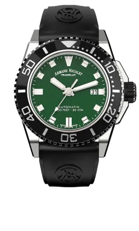 Armand Nicolet Men's Watch JS9 Date 44mm Green A480AGN-VR-GG4710N