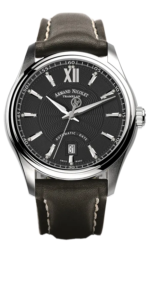 Armand Nicolet Men's Watch M02 Date 41mm Black A740A-NR-P140NR2