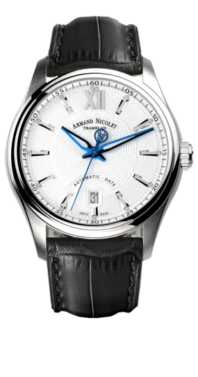 Armand Nicolet Men's Watch M02 Date 41mm Black Silver A740A-AG-BP22740NAN