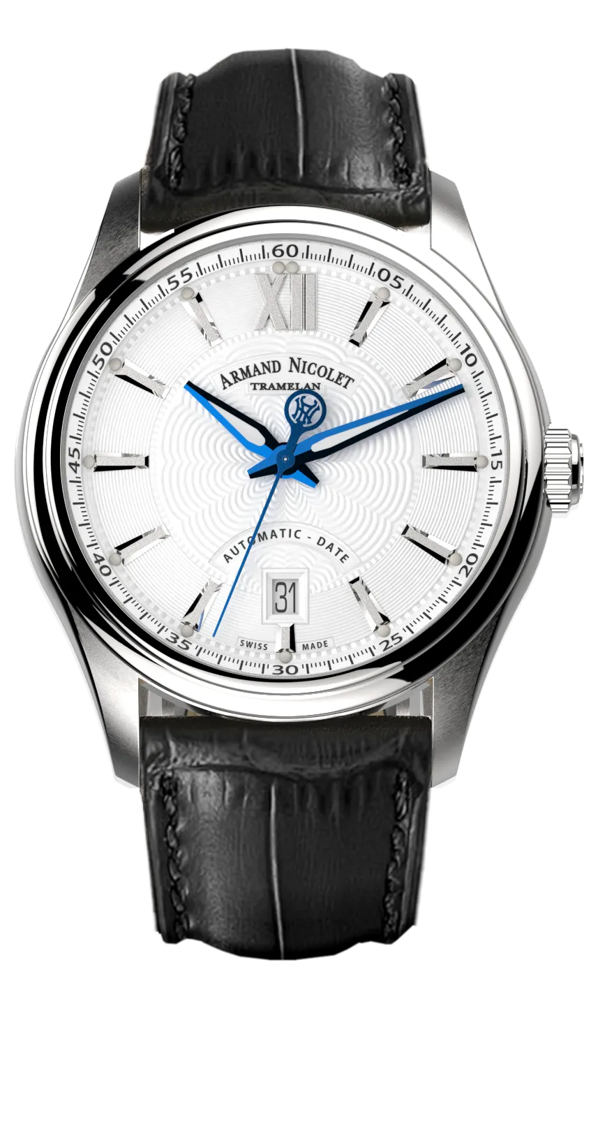 Armand Nicolet Men's Watch M02 Date 41mm Black Silver A740A-AG-BP22740NAN