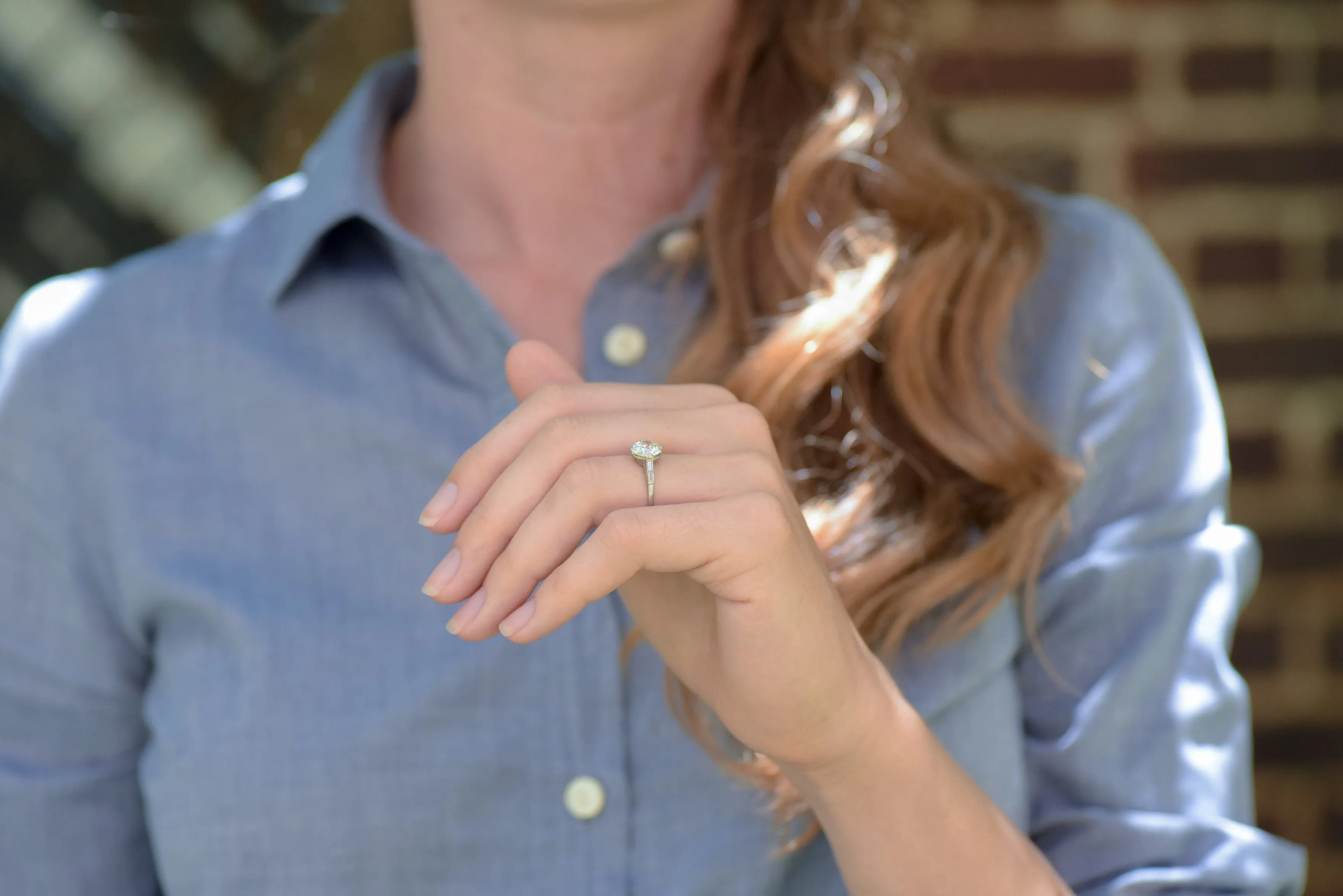 Art Deco/Mid-Century Engagement Ring with a GIA 2.08 Old European Cut Diamond Center