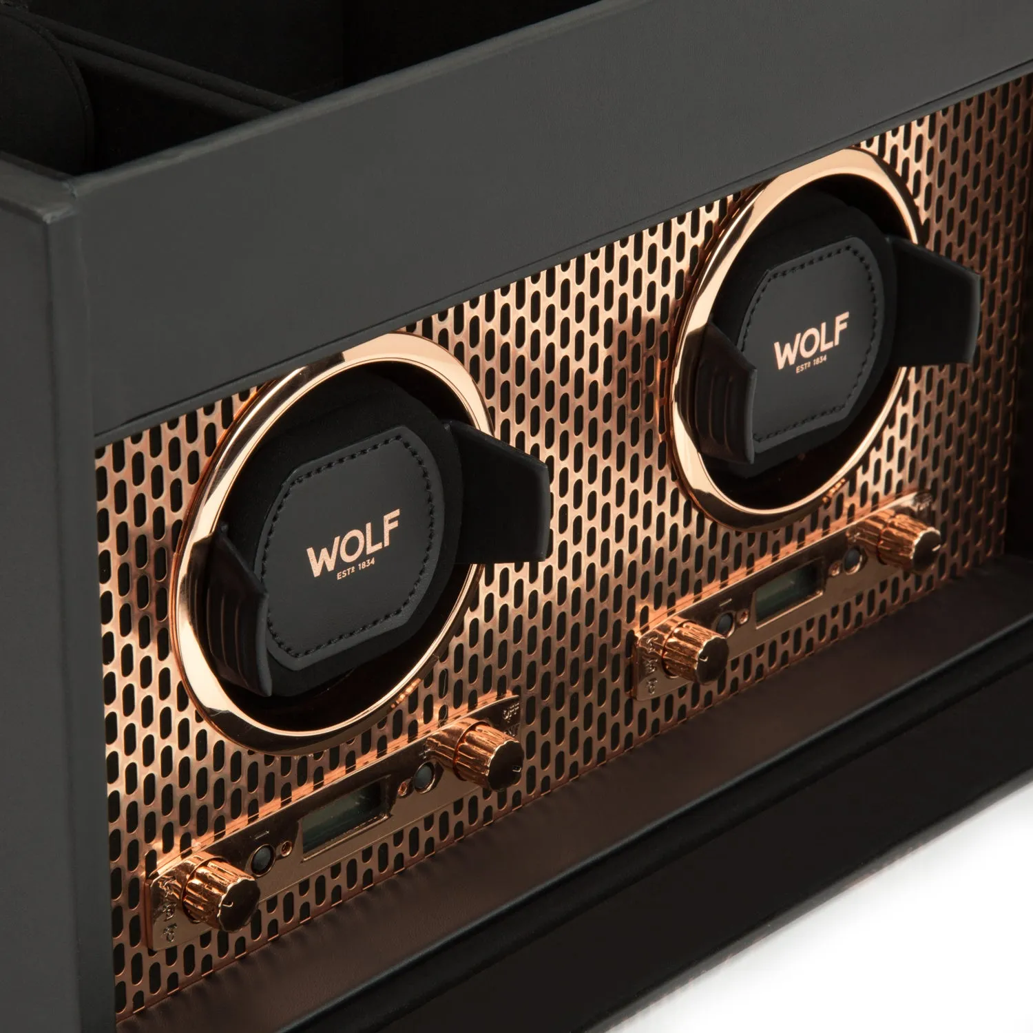 Axis Double Winder with Storage in Copper