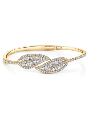 Baguette Diamond Leaf Bracelet