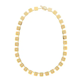 Baguette Diamond Tile Necklace