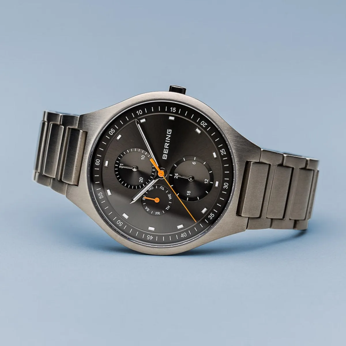 Bering Titanium Brushed Silver Link Watch
