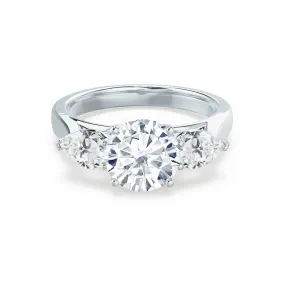BLOSSOM - Round Lab Diamond & Pear Lab Diamond 950 Platinum Trilogy Ring