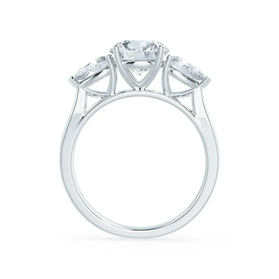 BLOSSOM - Round Lab Diamond & Pear Lab Diamond 950 Platinum Trilogy Ring