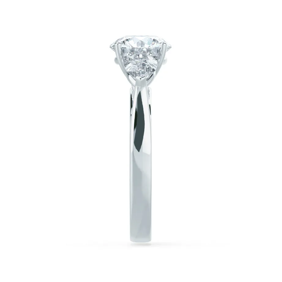 BLOSSOM - Round Lab Diamond & Pear Lab Diamond 950 Platinum Trilogy Ring