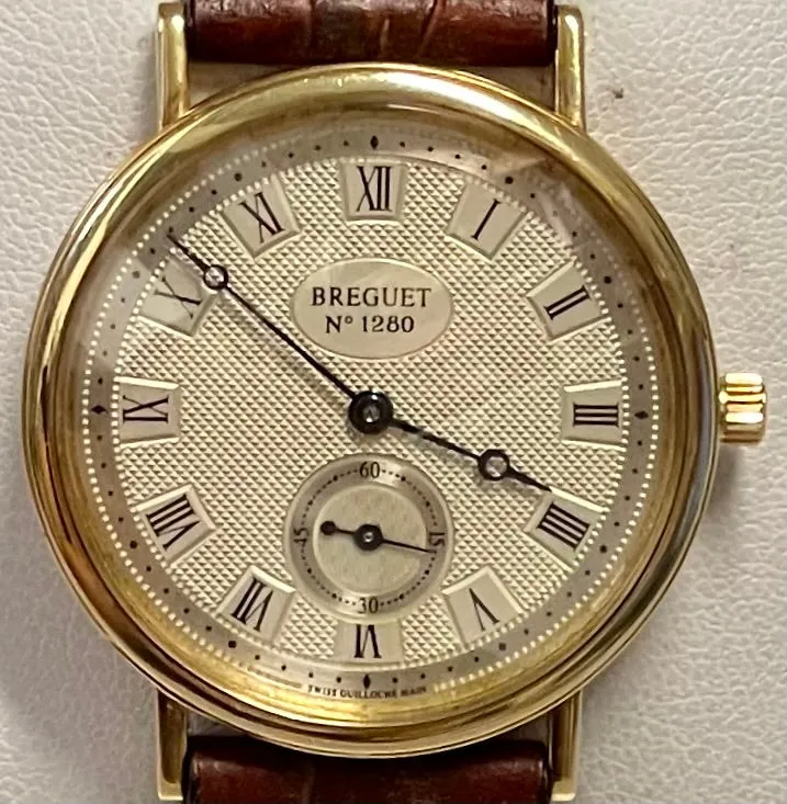 BREGUET Skeleton Back 18K Yellow Gold Mechanical Men Wristwatch-$40K APR w/ COA