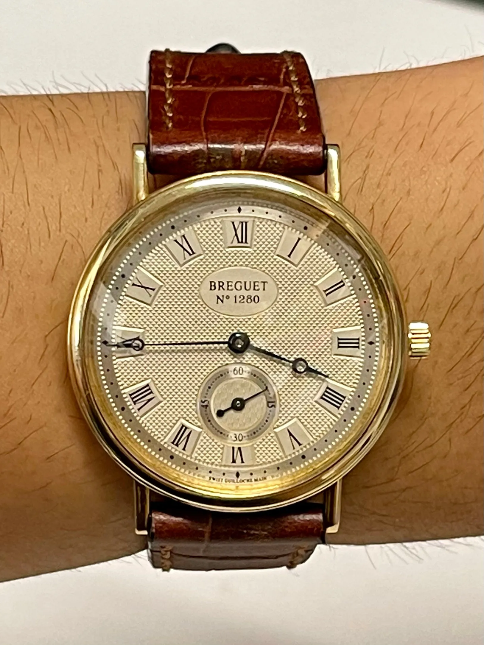 BREGUET Skeleton Back 18K Yellow Gold Mechanical Men Wristwatch-$40K APR w/ COA