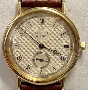 BREGUET Skeleton Back 18K Yellow Gold Mechanical Men Wristwatch-$40K APR w/ COA