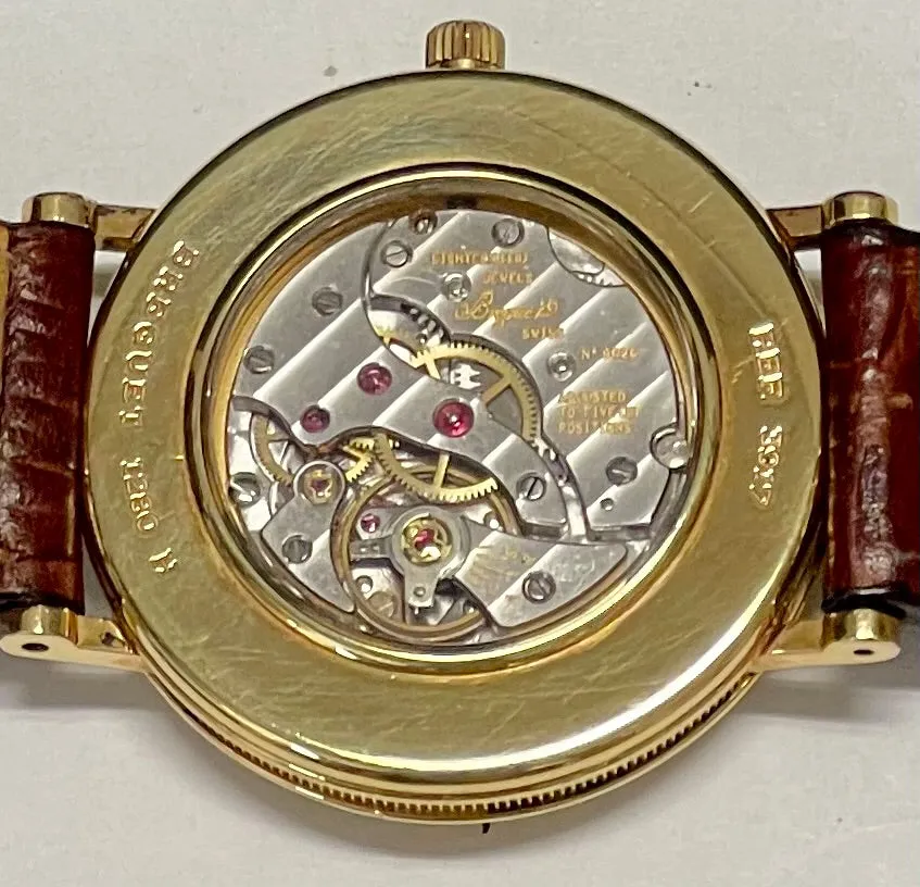 BREGUET Skeleton Back 18K Yellow Gold Mechanical Men Wristwatch-$40K APR w/ COA
