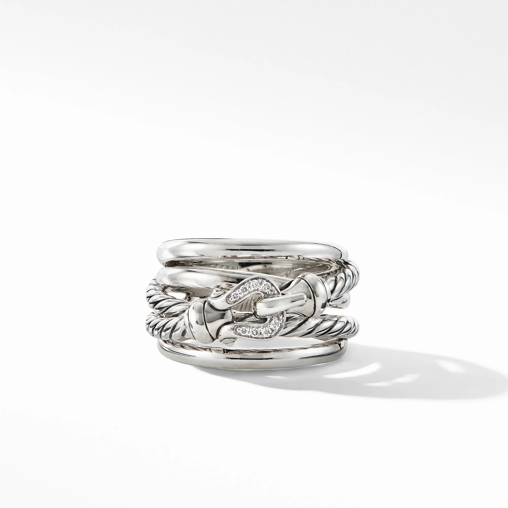 Buckle Ring with Diamonds