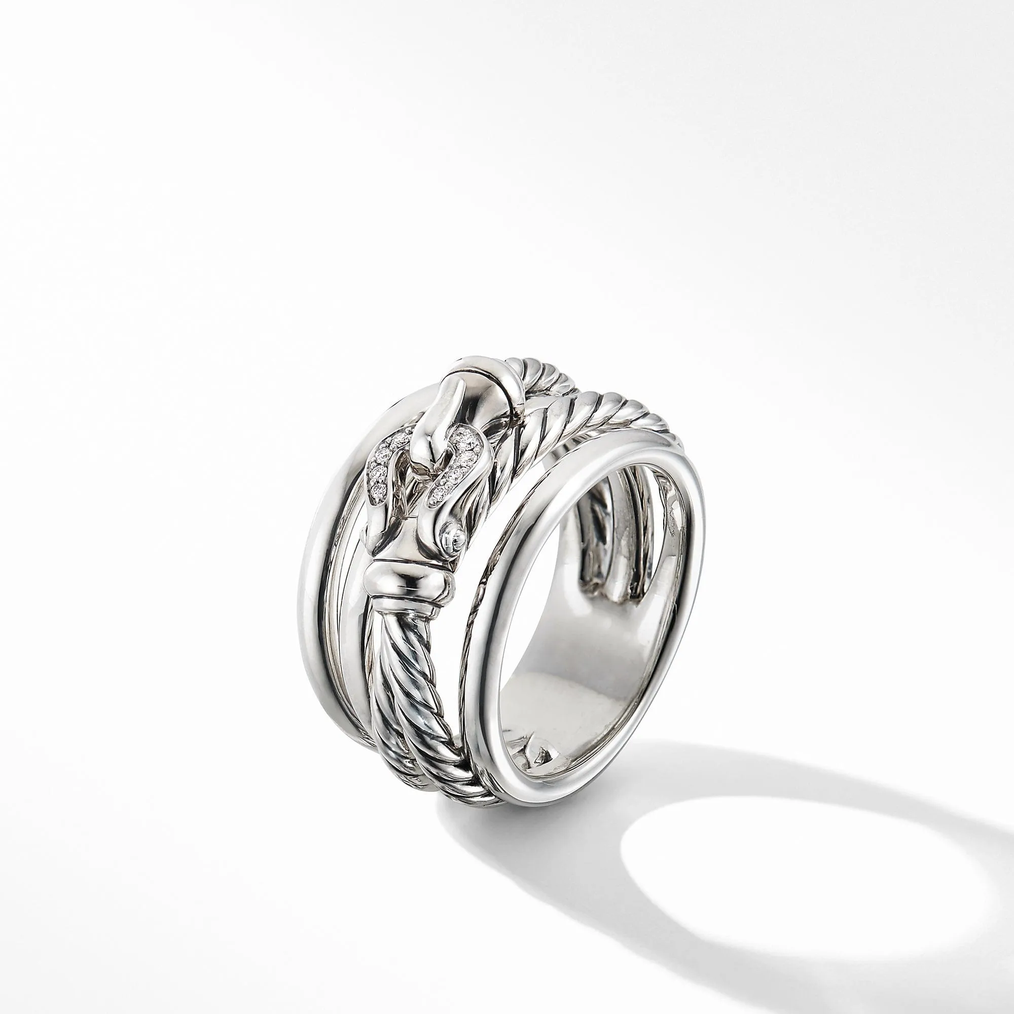 Buckle Ring with Diamonds