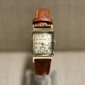Bulova c. 1950's Mid-Size Tank Solid Yellow Gold Unisex Watch - $7K APR w/ COA!!