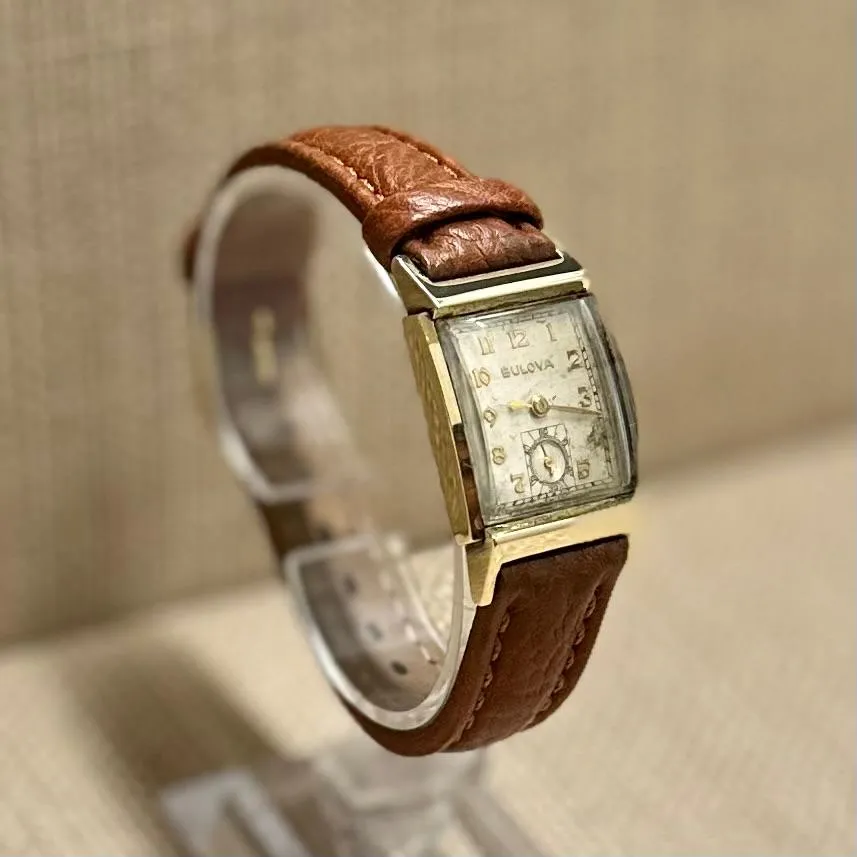 Bulova c. 1950's Mid-Size Tank Solid Yellow Gold Unisex Watch - $7K APR w/ COA!!